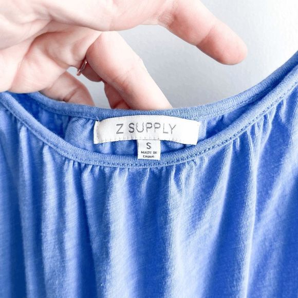 Z Supply Womens Midi Dress Lido Slub Sleeveless Pacific Blue Small - Picture 4 of 7